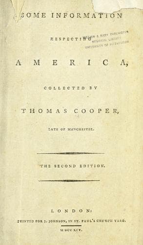 Tapa de Some information respecting America