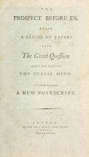 Tapa de The prospect before us : being a series of papers upon the great question which now agitates the public mind