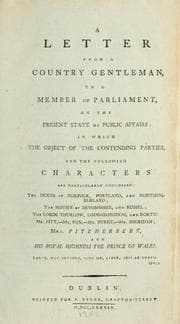 Tapa de A letter from a country gentleman, to a member of Parliament, on the present state of public affairs