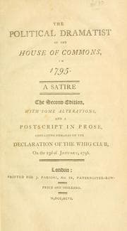 Tapa de The political dramatist of the House of Commons in 1795