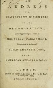 Tapa de An address to Protestant dissenters of all denominations on the approaching election of members of Parliament