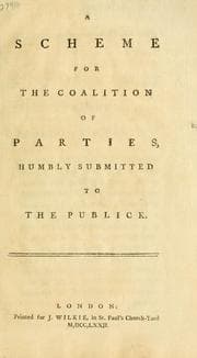 Tapa de A scheme for the coalition of parties humbly submitted to the publick