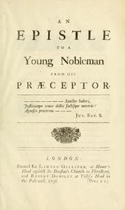 Tapa de An epistle to a young nobleman from his praeceptor