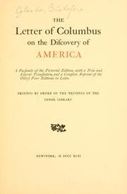 Tapa de The letter of Columbus on the discovery of America