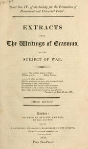 Tapa de Extracts from the writings of Erasmus, on the subject of war