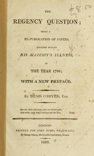 Tapa de The regency question