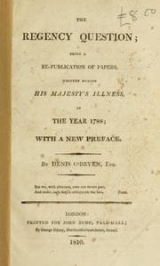 Tapa de The regency question