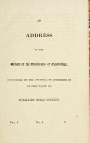 Tapa de An address to the Senate of the University of Cambridge