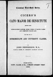 Tapa de Cicero's Cato major de senectute