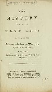 Tapa de The history of the Test Act