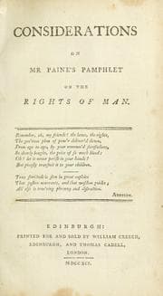 Tapa de Considerations on Mr Paine's pamphlet on the rights of man