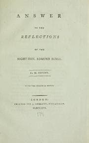 Tapa de Answer to the Reflections of the Right Hon. Edmund Burke