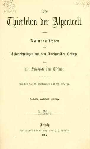Tapa de Das Thierleben der Alpenwelt