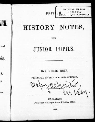 Tapa de British history notes for junior pupils