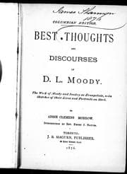 Tapa de Best thoughts and discourses of D.L. Moody