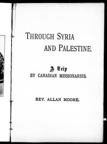 Tapa de Through Syria and Palestine