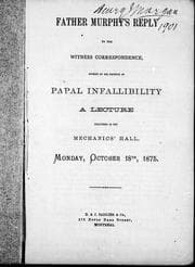 Tapa de Father Murphy's reply to the Witness correspondence evoked by his defence of papal infallibility