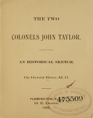 Tapa de The two Colonels John Taylor