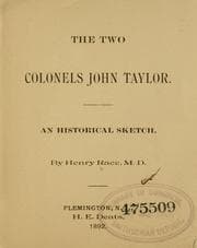 Tapa de The two Colonels John Taylor