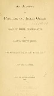Tapa de An account of Percival and Ellen Green and some of their descendants