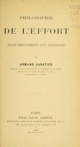 Tapa de Philosophie de l'effort