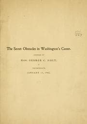 Tapa de The secret obstacles in Washington's career