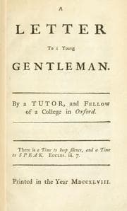 Tapa de A letter to a young gentleman