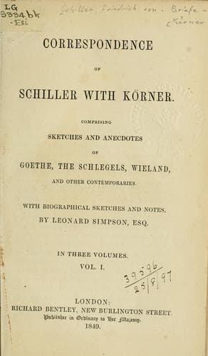 Tapa de Correspondence with Körner