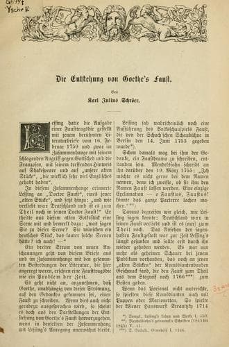 Tapa de Die Entstehung von Goethe's Faust