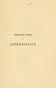 Tapa de Untrodden fields of anthropology