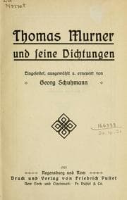 Tapa de Thomas Murner und seine Dichtungen