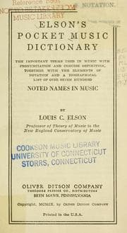 Tapa de Elson's Pocket Music Dictionary