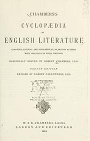 Tapa de Chambers's cyclopædia of English literature