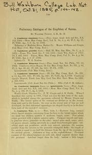 Tapa de Preliminary catalogue of the Crayfishes of Kansas