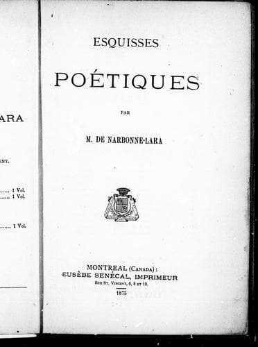 Tapa de Esquisses poétiques