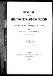Tapa de Mémoire sur la situation des Canadiens français aux Etats-Unis de l'Amérique du Nord