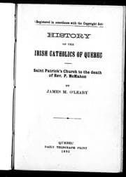 Tapa de History of the Irish Catholics of Quebec