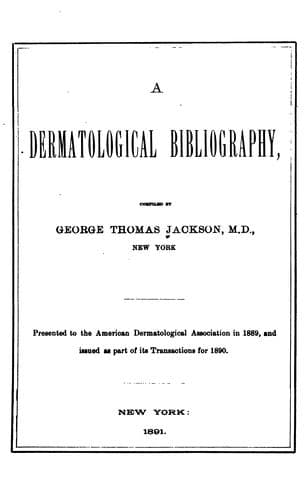 Tapa de A Dermatological Bibliography