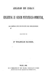 Tapa de Abraham Ibn Esra's Einleitung zu seinem Pentateuch-commentar als Beitrag zur Geschichte der ..