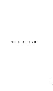 Tapa de The altar: or Meditations in verse on the great Christian sacrifice [by I. Williams]. By the ..