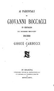 Tapa de Ai parentali di Giovanni Boccacci in Certaldo XXI decembre MDCCCLXXV