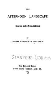 Tapa de The Afternoon Landscape: Poems and Translations