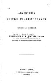 Tapa de Adversaria critica in Aristophanem