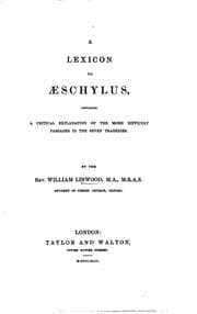 Tapa de A lexicon to Æschylus
