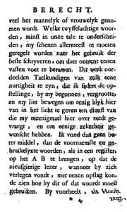 Tapa de Aenmerkingen over de geslachten der zelfstandige naemwoorden: ten dienst der taellievenden tot ..