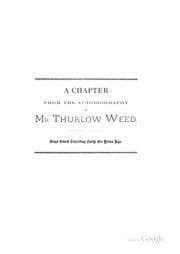 Tapa de A Chapter from the Autobiography of Mr. Thurlow Weed
