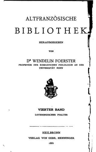 Tapa de Altfranzösische Bibliothek