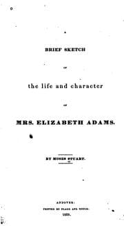 Tapa de A Brief Sketch of the Life and Character of Mrs. Elizabeth Adams