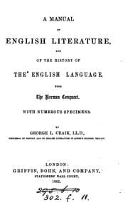 Tapa de A manual of English literature and of the history of the English language [abridged from ..