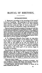 Tapa de A manual of rhetoric, with exercises for the improvement of style or diction, &c